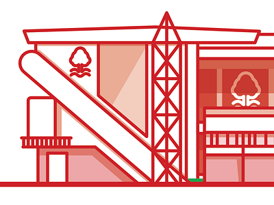 City Ground football illustration nottingham forest stadium vector