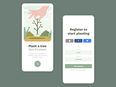 DailyUi Sign Up #dailyui dailyui earth tree form plant a tree save future save nature save planet sign up ui ux