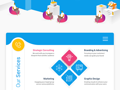 Creative Agency's Our Services Page agency concept contactus designstudio isometric services uidesign uxdesign