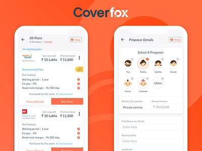 UX Case Study: Coverfox Insurance coverfox designcoz details health health insurance insurance mobile app startup uxdesign
