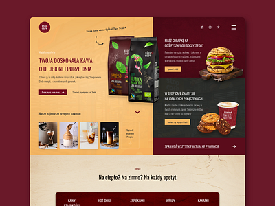 Stop Cafe Website Concept burger coffee design flat food header menu modern page redesign ui ux web web design website