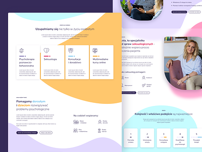 Wamka Website UX & UI Redesign design desktop flat help home modern page photos psychologist psychology services shapes stages steps tiles ui ux web website