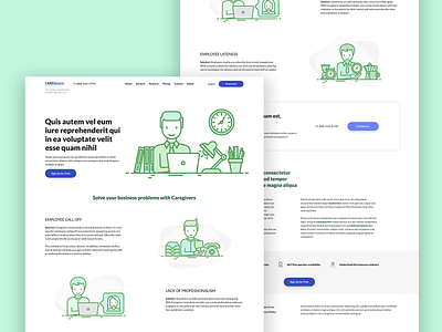 Medical Call Center Website design flat green health illustration minimal modern ui ux web web design website