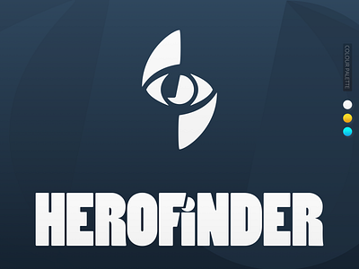 HeroFinder Logo (Dark Version) app branding cgw color palette compass design design app eye logo product design