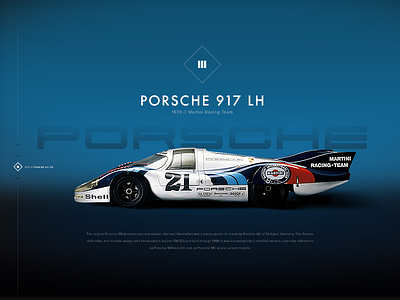 1970 Porsche917k UI illustration ui ux website