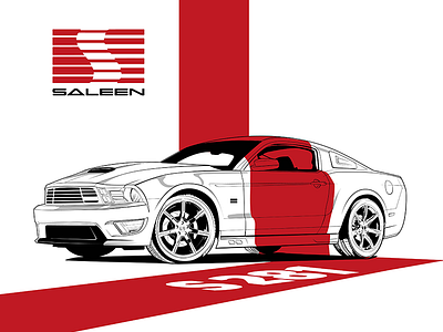 Saleen S281 car design graphic illustration poster