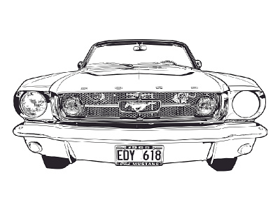 '63 Mustang - WIP art artdirection illustraion illustrator illustrator design mustang poster vector working progress