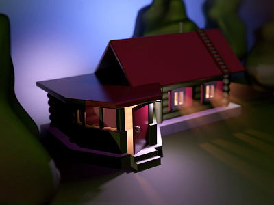 Home 3d art art home night vectorart