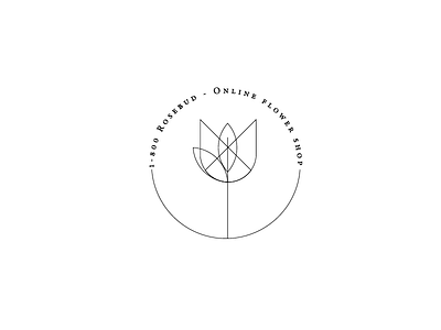 1-800 Rosebud black challenge design flower graphic logo thirtylogos white