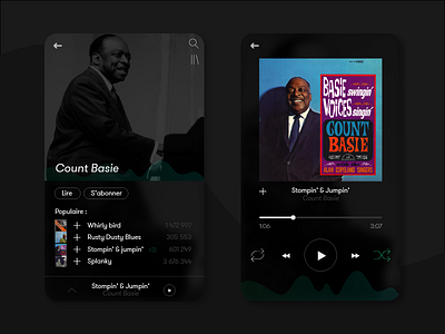 Daily UI challenge #009 — Music player challenge daily design experience graphic jazz mobile music player ui