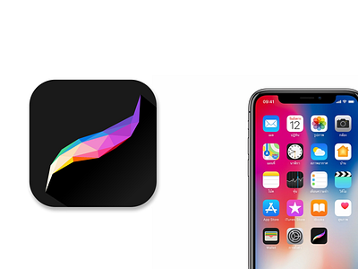 Procreate Icon Rebranded app icon brand identity branding design logo polygon polygon art procreate ui