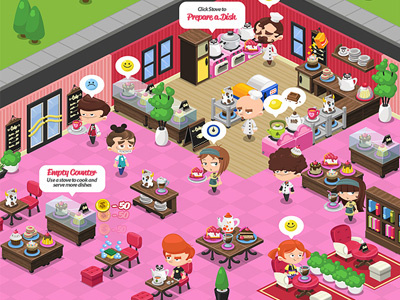 Tea For Friends. Social Game character cute food funny kawaii social game