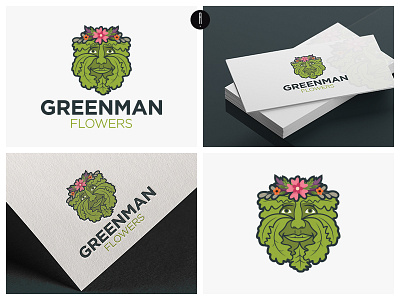 Greenman Flowers coporate greenman logo logo logo design vector