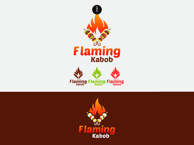 Flaming Kabob bar b que logo branding coporate fire logo kabab kabab logo logo logo design vector