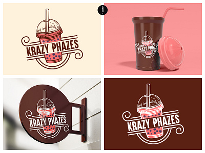 Krazy Phazes coporate juice logo logo logo design milkshake logo vector