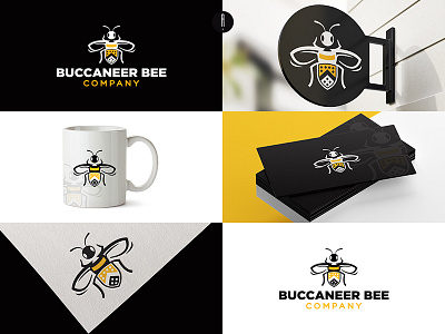 Buccaneer Bee Company bee logo branding coporate honey logo illustration logo logo design vector