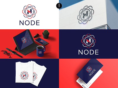 Node branding coporate electric logo logo logo design vector waves logo