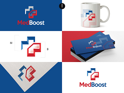 MedBoost branding coporate logo logo design medical logo vector