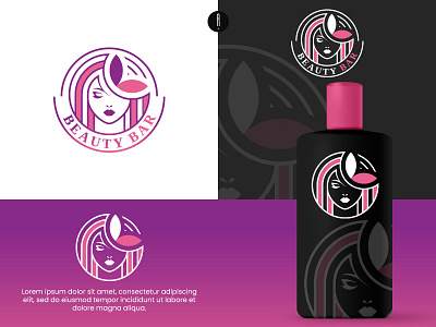 beYOUty bar beauty logo coporate cosmetics logo face logo girl face logo girl logo logo logo design vector