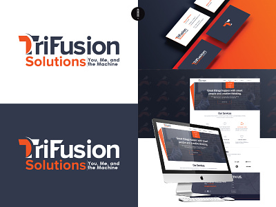TriFusion Solutions branding coporate logo logo design machine logo tech logo vector