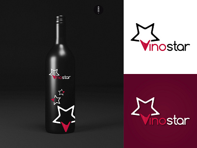 Vinostar alcohol logo branding coporate illustration logo logo design vector wine logo