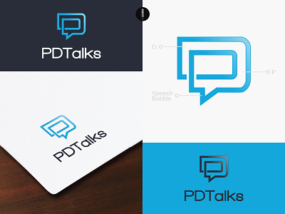 PD Talks branding conversation logo coporate design illustration logo logo design talk logo typography vector