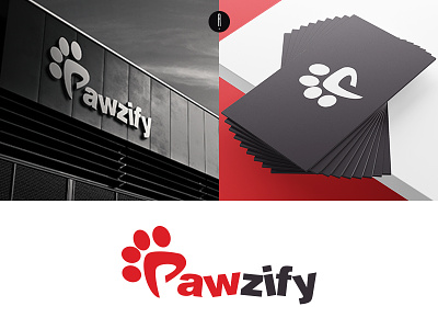Pawzify branding coporate illustration logo logo design paw logo typography vector