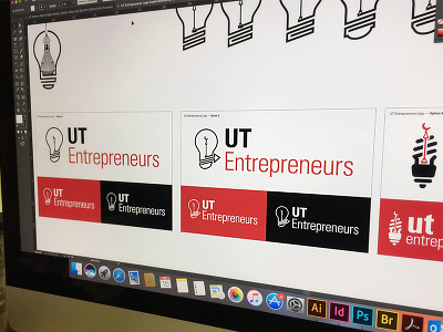 UT Entrepreneurs Logo Process design lightbulb lightbulb logo logo logo options logo process logos student organization university of tampa