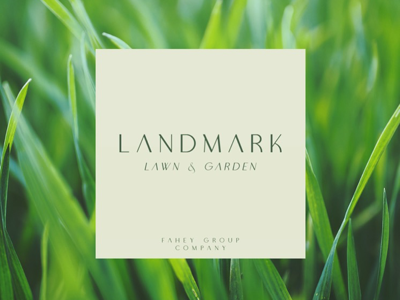 Landmark Lawn & Garden Branding 1 brand identity branding design identity lawn lawn care lawn logo logo logotype type logo typography