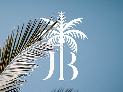 J + B logo concept branding event logo logo logo design monogram palm tree tropical logo wedding logo
