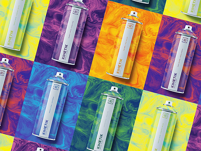 Kinetik Packaging - All brand identity brand packaging branding logo packaging packaging design packaging system spray paint spray paint packaging