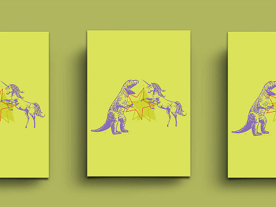 Vector Graphics - Dinos vs. Unicorns design illustration just for fun