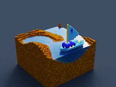 Board 3d art 3d modeling boadr magicavoxel mapbox voxel voxelart