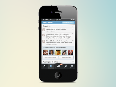 AIM Newsfeed (Concept) aim aol app concepts explorations ios iphone