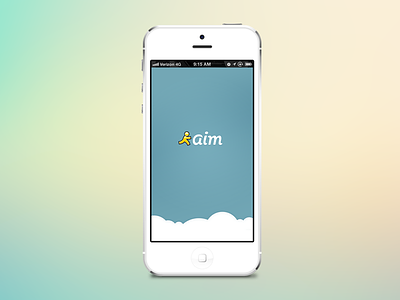 AIM - First Time User Experience aim aol app branding ios iphone running man