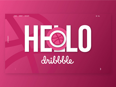 Hello Dribbble design gradient hello dribble semiflat ui uiuxdesign vector web