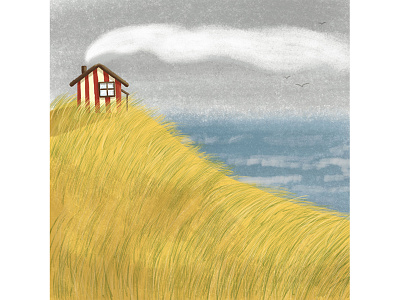 Sea house 2 2d book illustration childrens illustration chill digital art fullbleed home house illustration landscape landscape illustration ocean sea