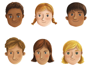 Diversity 2d book illustration character childrens illustration diversity illustration kids art