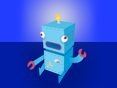 Hi! I'm Blu blue bot illustration light robot