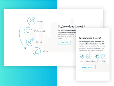 How It Works english course gradient icons ui web design