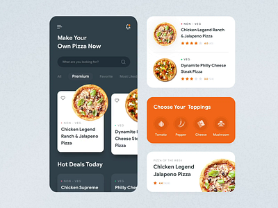 Food Application Animation aftereffects animation app appdesign design food illustration interaction interface ios iphone motion motion graphic pizza principle sketch texture ui uiux ux