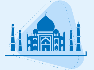 Taj Mahal app branding design flat illustration logo taj ui ux vector