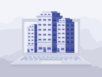Real estate art design digital flat illustration real estate ui vector