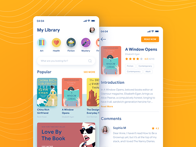 Reading Application app design book bookworm design interface ios iphone layout light mobile reading app ui ux