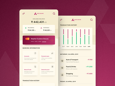 Axis Bank Application Concept app app design app design icon ui web ios guide axis bank banking banking app finance interface iphone mobile