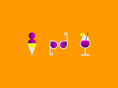 Sweet Summertime cocktail ice cream illustration summer sunglasses vector