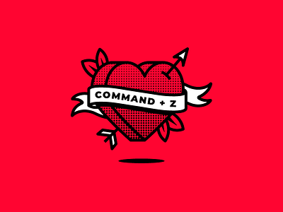 Command + Z Love arrow command z design heart illustration tattoo vector
