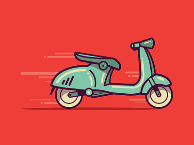 Scooter illustration scooter vector vespa vroom vroom