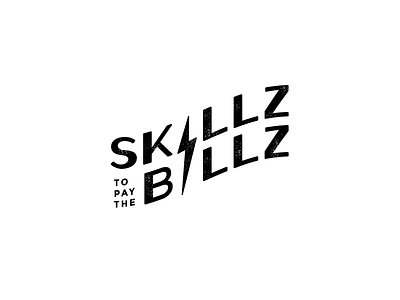 Skillz badge bills grunge icon lettering lightning lightning bolt poster skills type typography