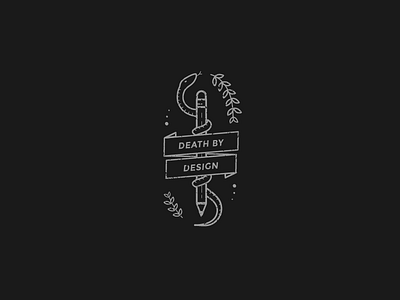 Death by Design draw icon illustration leaves logo pencil serpent snake vector